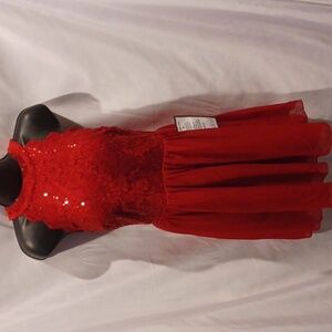 Speechless Juniors Red Sequined Halter Above the Knee Party Dress, Size 9